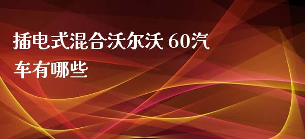 插电式混合沃尔沃 60汽车有哪些_https://wap.jnbaishite.cn_期货资讯_第1张