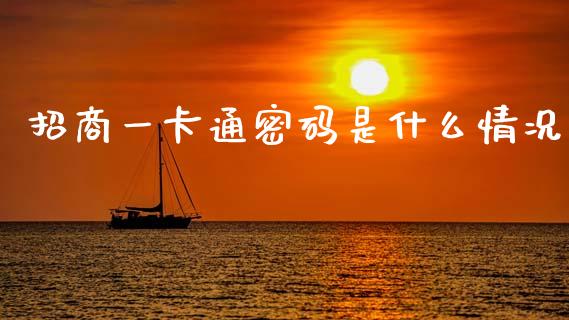 招商一卡通密码是什么情况_https://wap.jnbaishite.cn_理财投资_第1张