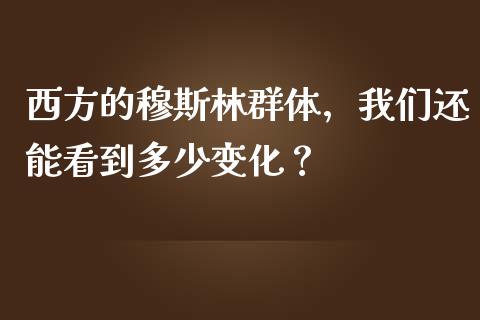 西方的穆斯林群体，我们还能看到多少变化？_https://wap.jnbaishite.cn_金融资讯_第1张