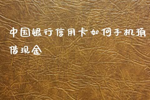 中国银行信用卡如何手机预借现金_https://wap.jnbaishite.cn_全球财富_第1张