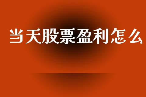当天股票盈利怎么_https://wap.jnbaishite.cn_理财投资_第1张