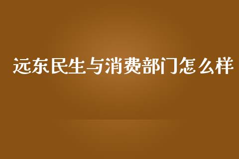 远东民生与消费部门怎么样_https://wap.jnbaishite.cn_金融资讯_第1张