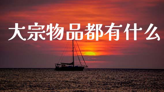 大宗物品都有什么_https://wap.jnbaishite.cn_全球财富_第1张