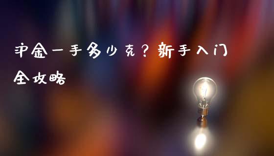 沪金一手多少克？新手入门全攻略_https://wap.jnbaishite.cn_全球财富_第1张