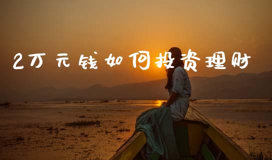 2万元钱如何投资理财_https://wap.jnbaishite.cn_全球财富_第1张