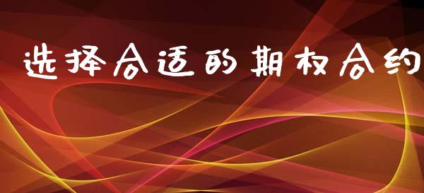 选择合适的期权合约_https://wap.jnbaishite.cn_金融资讯_第1张