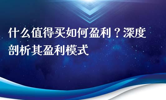 什么值得买如何盈利？深度剖析其盈利模式_https://wap.jnbaishite.cn_金融资讯_第1张