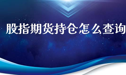 股指期货持仓怎么查询_https://wap.jnbaishite.cn_理财投资_第1张