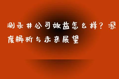 测录井公司效益怎么样？深度解析与未来展望_https://wap.jnbaishite.cn_理财投资_第1张