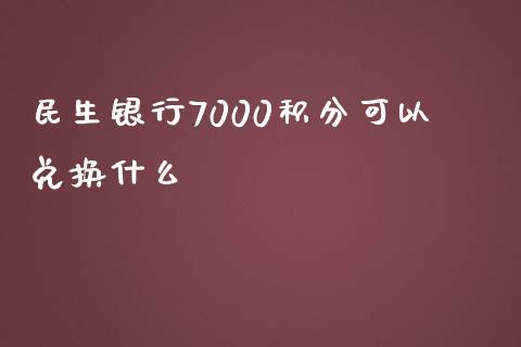 民生银行7000积分可以兑换什么_https://wap.jnbaishite.cn_全球财富_第1张