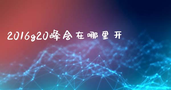 2016g20峰会在哪里开_https://wap.jnbaishite.cn_全球财富_第1张