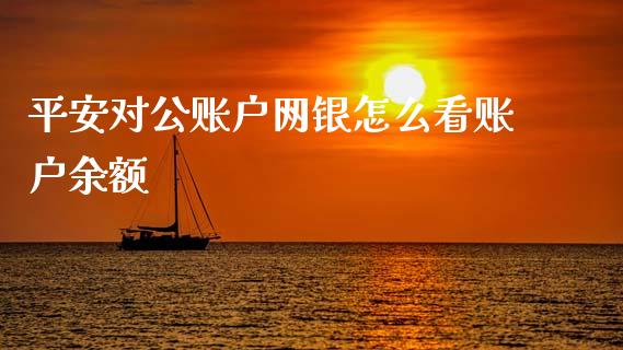 平安对公账户网银怎么看账户余额_https://wap.jnbaishite.cn_全球财富_第1张
