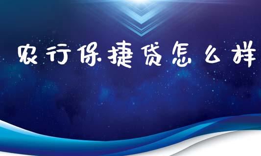 农行保捷贷怎么样_https://wap.jnbaishite.cn_全球财富_第1张