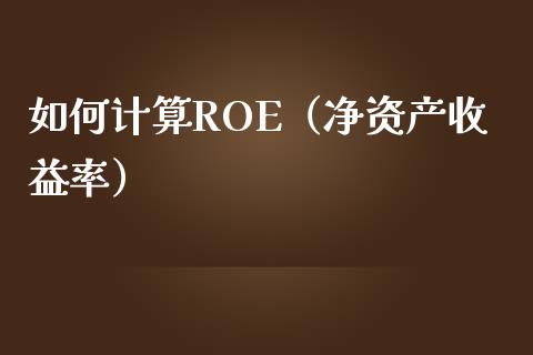 如何计算ROE（净资产收益率）_https://wap.jnbaishite.cn_金融资讯_第1张