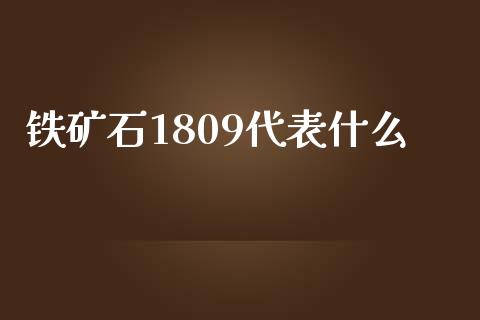 铁矿石1809代表什么_https://wap.jnbaishite.cn_理财投资_第1张