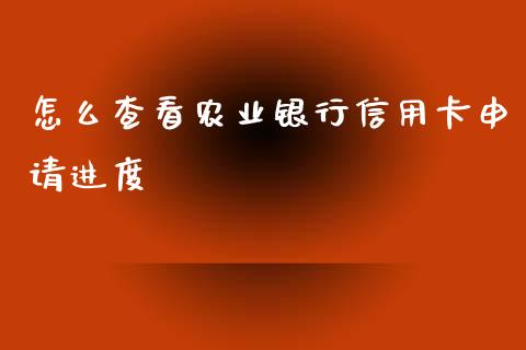 怎么查看农业银行信用卡申请进度_https://wap.jnbaishite.cn_期货资讯_第1张