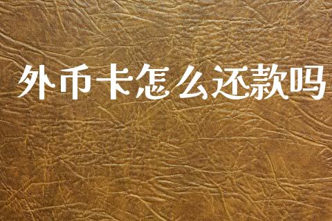 外币卡怎么还款吗_https://wap.jnbaishite.cn_期货资讯_第1张