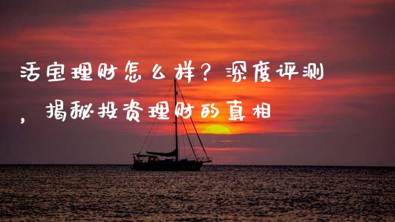 活宝理财怎么样？深度评测，揭秘投资理财的真相_https://wap.jnbaishite.cn_理财投资_第1张