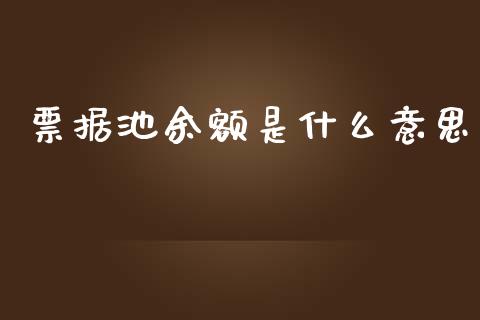 票据池余额是什么意思_https://wap.jnbaishite.cn_理财投资_第1张