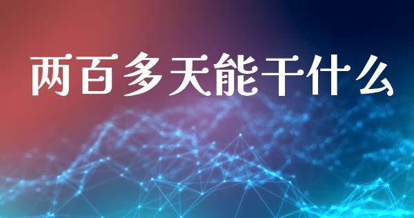 两百多天能干什么_https://wap.jnbaishite.cn_期货资讯_第1张