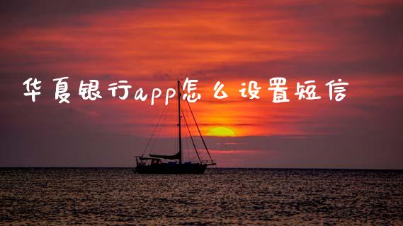 华夏银行app怎么设置短信_https://wap.jnbaishite.cn_全球财富_第1张