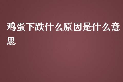 鸡蛋下跌什么原因是什么意思_https://wap.jnbaishite.cn_理财投资_第1张