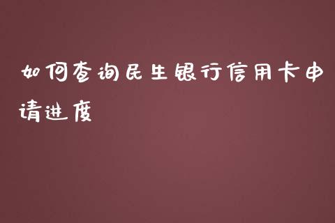 如何查询民生银行信用卡申请进度_https://wap.jnbaishite.cn_期货资讯_第1张