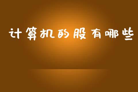 计算机的股有哪些_https://wap.jnbaishite.cn_期货资讯_第1张