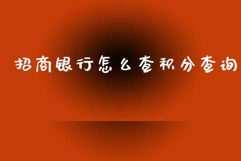 招商银行怎么查积分查询_https://wap.jnbaishite.cn_金融资讯_第1张