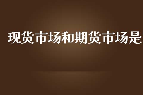 现货市场和期货市场是_https://wap.jnbaishite.cn_全球财富_第1张
