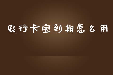 农行卡宝到期怎么用_https://wap.jnbaishite.cn_全球财富_第1张