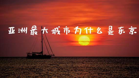 亚洲最大城市为什么是东京_https://wap.jnbaishite.cn_期货资讯_第1张