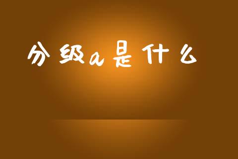 分级a是什么_https://wap.jnbaishite.cn_期货资讯_第1张