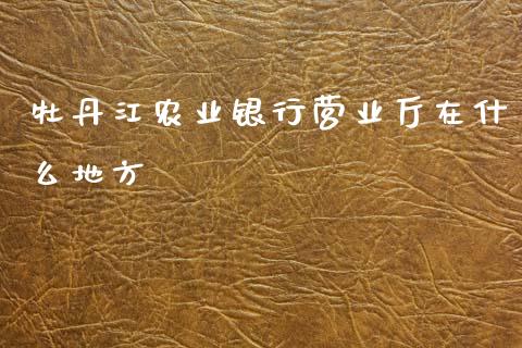 牡丹江农业银行营业厅在什么地方_https://wap.jnbaishite.cn_理财投资_第1张