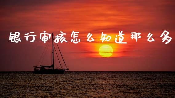 银行审核怎么知道那么多_https://wap.jnbaishite.cn_全球财富_第1张