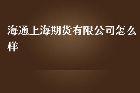 海通上海期货有限公司怎么样_https://wap.jnbaishite.cn_理财投资_第1张