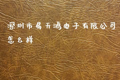 深圳市易天鸿电子有限公司怎么样_https://wap.jnbaishite.cn_金融资讯_第1张