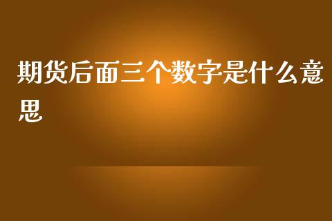 期货后面三个数字是什么意思_https://wap.jnbaishite.cn_理财投资_第1张