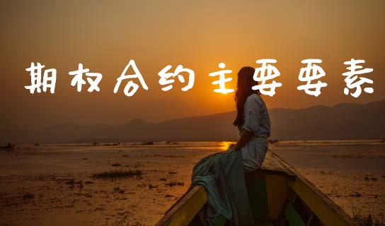 期权合约主要要素_https://wap.jnbaishite.cn_期货资讯_第1张