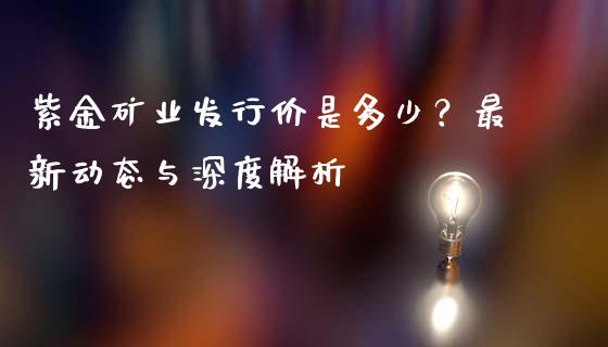 紫金矿业发行价是多少？最新动态与深度解析_https://wap.jnbaishite.cn_金融资讯_第1张