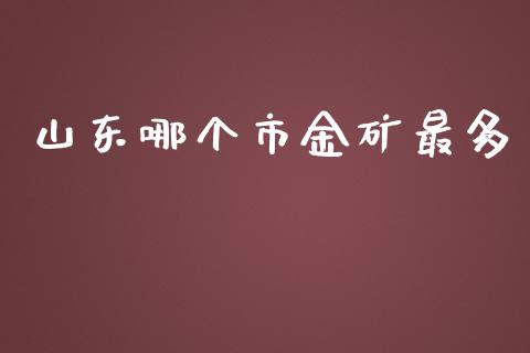 山东哪个市金矿最多_https://wap.jnbaishite.cn_期货资讯_第1张