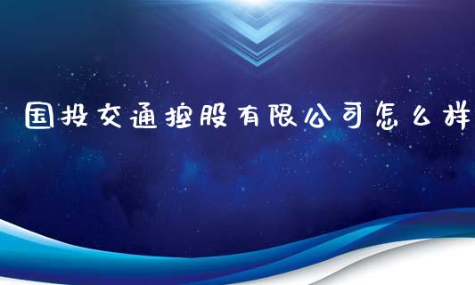国投交通控股有限公司怎么样_https://wap.jnbaishite.cn_期货资讯_第1张