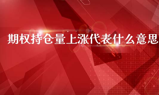 期权持仓量上涨代表什么意思_https://wap.jnbaishite.cn_期货资讯_第1张
