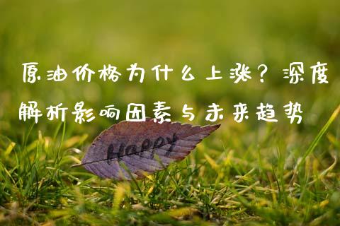 原油价格为什么上涨？深度解析影响因素与未来趋势_https://wap.jnbaishite.cn_理财投资_第1张