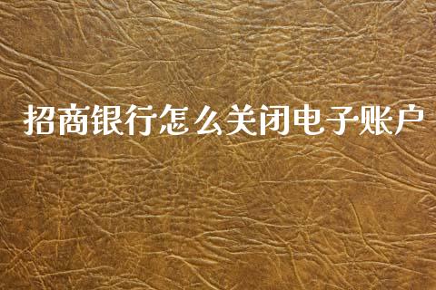 招商银行怎么关闭电子账户_https://wap.jnbaishite.cn_全球财富_第1张