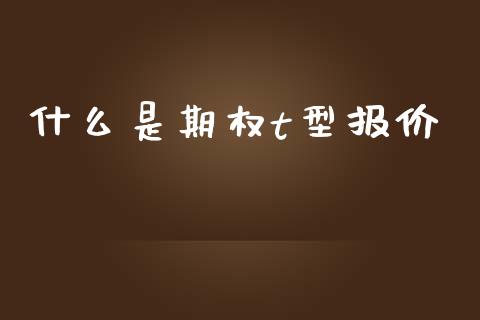 什么是期权t型报价_https://wap.jnbaishite.cn_期货资讯_第1张