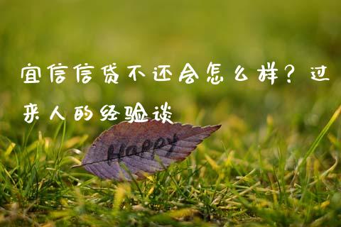 宜信信贷不还会怎么样？过来人的经验谈_https://wap.jnbaishite.cn_理财投资_第1张