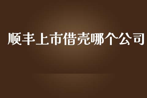 顺丰上市借壳哪个公司_https://wap.jnbaishite.cn_理财投资_第1张