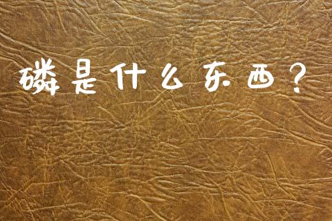 磷是什么东西？_https://wap.jnbaishite.cn_期货资讯_第1张