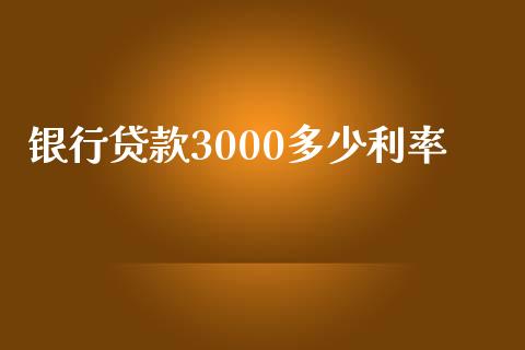 银行贷款3000多少利率_https://wap.jnbaishite.cn_全球财富_第1张